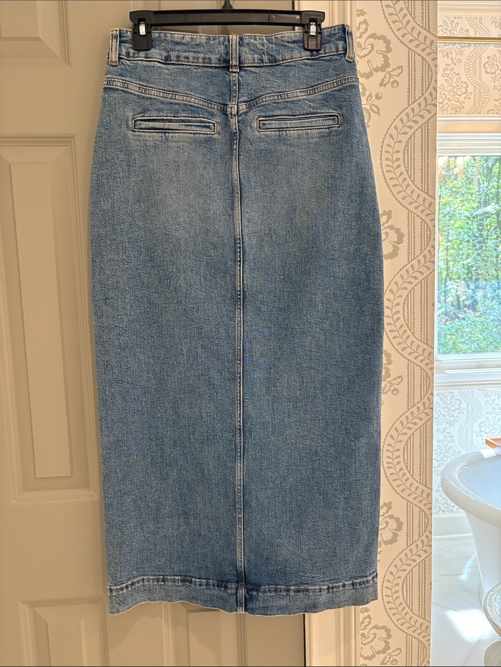 Pilcro Light Blue Button-Front Denim Midi Skirt - Picture 2 of 4